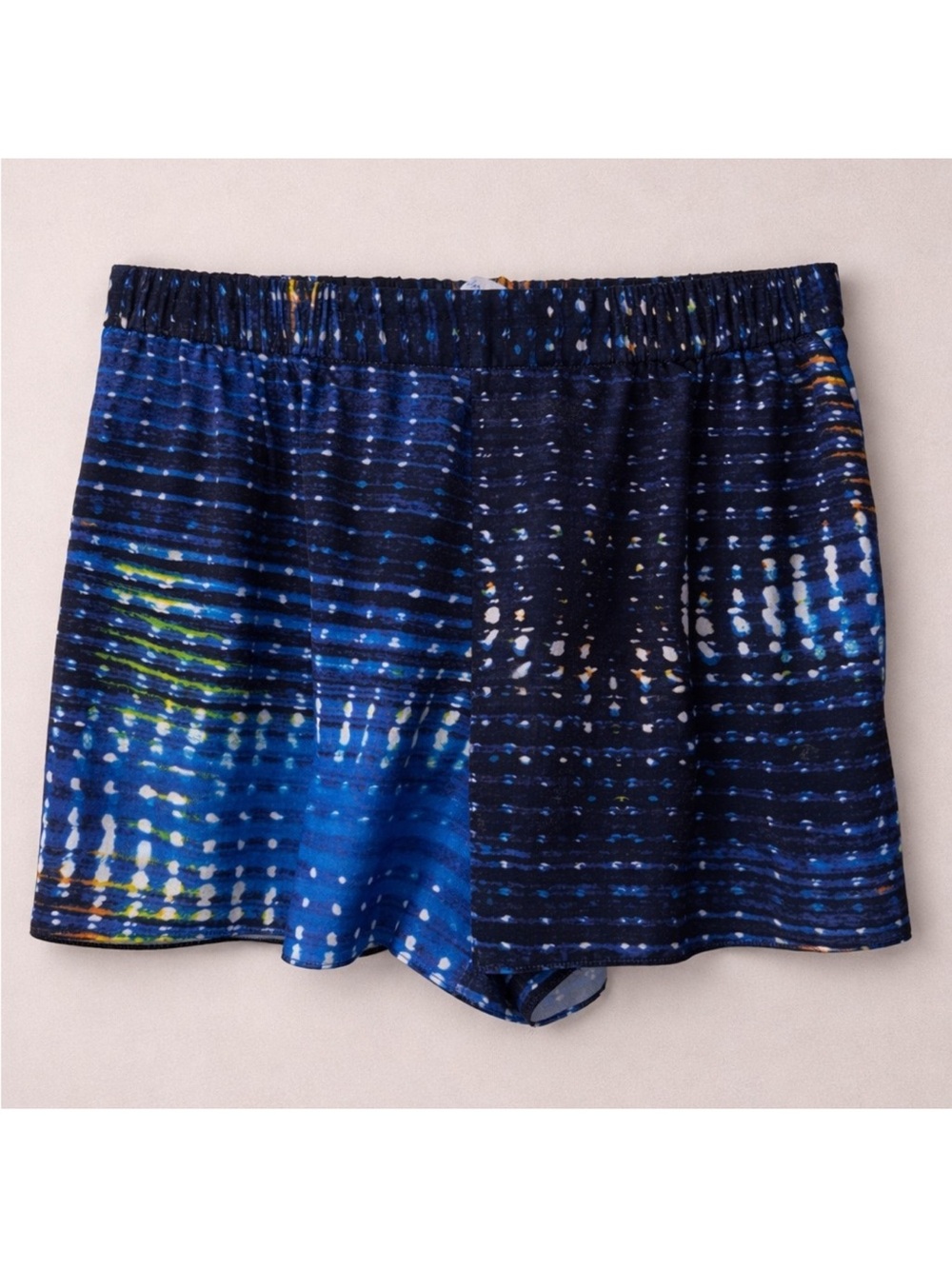 Elorie Blue Abstract Print Shorts Women’s Medium Flowy Pull On